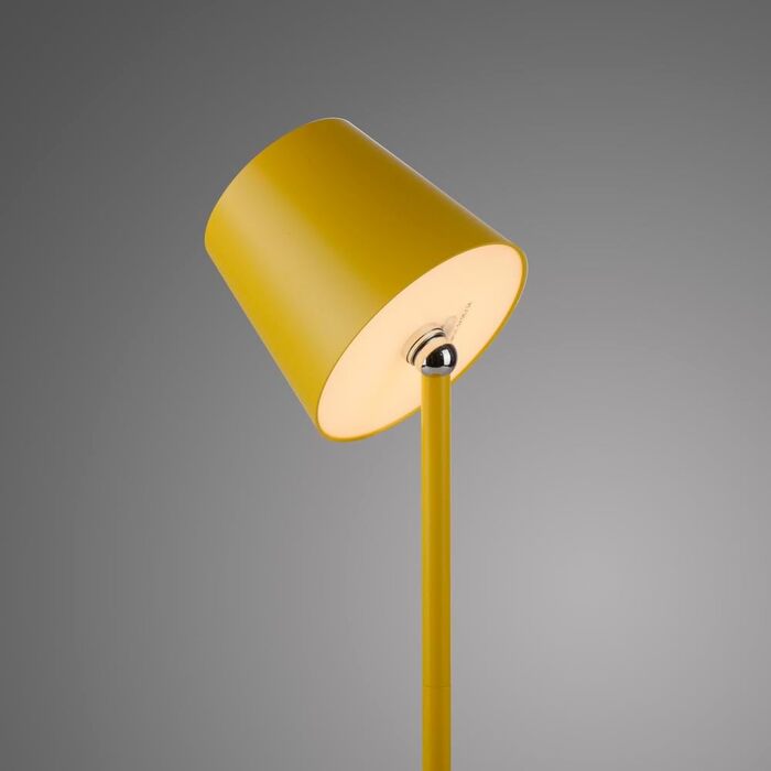 LED настільна лампа SellTec на акумуляторі, USB, біла, диммувана, IP54 для саду, кемпінгу, балкону, тераси (жовта)