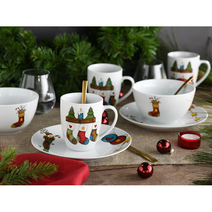 CreaTable Набір посуду Luna, 18 предметів для 6 осіб: серія, порцеляна, для сніданку, безпечний у мийці та мікрохвильовці