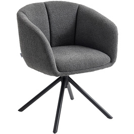 Крісло-шезлонг, м'яке крісло з комфортною сидінням, поворотне, з приємним на дотик покриттям, до 120 кг, темно-сірий