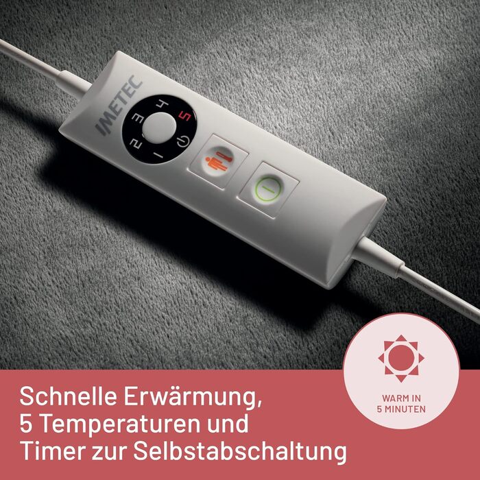 Грелка для шиї та плечей Imetec Intellisense: 5 температур, електрозахист, швидко гріє, пральна машина, 47x52 см