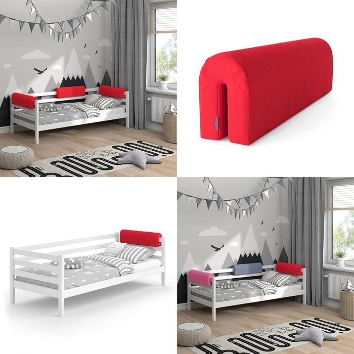 Бортик для ліжечка Bettumrandung 70x20 см, червоний - захист для безпечного сну дитини