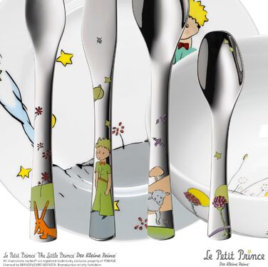 Набір дитячого посуду WMF Der kleine Prinz, 6 предметів – нержавіюча сталь, персоналізована гравірування, придатний для миття в посудомийній машині, подарунок на народження або хрещення