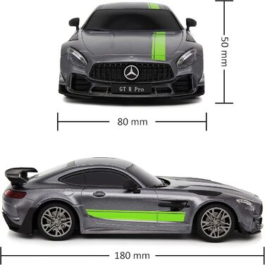 Модель автомобіля Mercedes-AMG GT Pro (1:24) CMJ – радіокерування, офіційна ліцензія, робочі фари, сірий колір