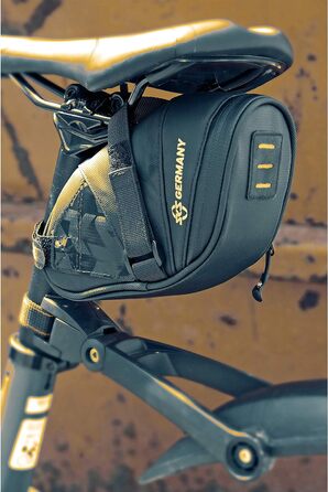 Кофри SKS GERMANY EXPLORER, велоаксесуари (сумка-сідло з прогумованої, водовідштовхувальної тканини, ламіновані блискавки з ергономічним Easy-Zip, об'єм) (сумка-сідло EXPLORER STRAPS 800 мл)