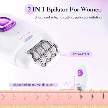 Епілятор Women & Facial Hair Remover, в т.ч. Тример для брів зі світлодіодом (Zll-1009-1)