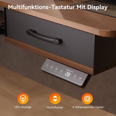 Регульований за висотою стіл WALKINGDESK для офісу, 160x60 см. Електричний, з полицею для клавіатури, 2 шухляди, білий.
