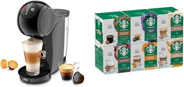 Кавомашина NESCAFÉ Dolce Gusto Genio S автоматична, сірий колір, стартовий набір з 6 пачок кави STARBUCKS by NESCAFÉ Dolce Gusto