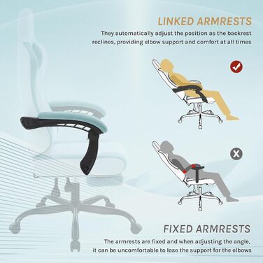 Ігровий крісло WOLTU з масажем, комп'ютерне ергономічне крісло, кишенькові пружинні подушки, масаж попереку, підголовник, підніжка, поворотне крісло, 150 кг, Рожевий+Білий, сітчаста тканина