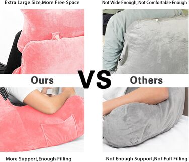 Подушка для сидіння в ліжку/на дивані для дорослих, з кишенею, рожевого кольору