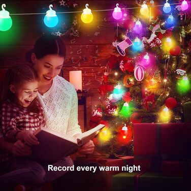 Ланцюжок прикрас для зовнішнього використання з таймером, LED-ланцюжок живлення на вулиці з 25+2 G40 лампочками, 4 режими та регульована яскравість, вологостійкий для саду, балкону, тераси, вечірки, весілля (тепле біле світло), USB-15м-G40