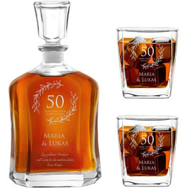 Мавертон Віскі Карафа + Набір склянок (2/4/6) з гравіюванням - 700 мл - Ідеальний подарунок на весілля