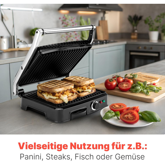 Контактний гриль Bomann KG 2242 CB | 2000W | антипригарне покриття | для приготування Паніні та контактного гриля
