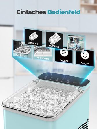 Машина для льоду Fohere портативна, самоочищення, 14 кг/24 год, зелена - для дому, бару, офісу, кемпінгу