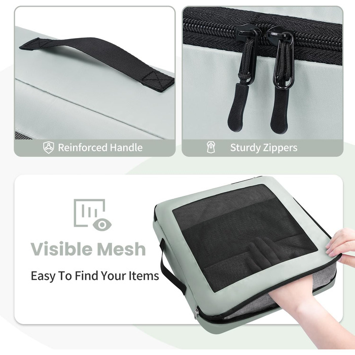 Набір органайзерів для валізи Packing Cubes, 10 шт, легкі дорожні сумки для одягу та аксесуарів (М'ятний)