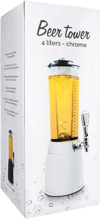Пивна колона 4.0L з охолодженням 1.3L, хромована | Пивний диспенсер, барна колона