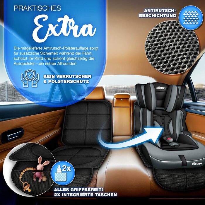Автокрісло KIDUKU® 9-36 кг (1-12 років) 3-в-1, ECE R129/03, Група 1/2/3, чорний/сірий