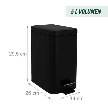 Відро для сміття Relaxdays 5 л з м'яким закриттям