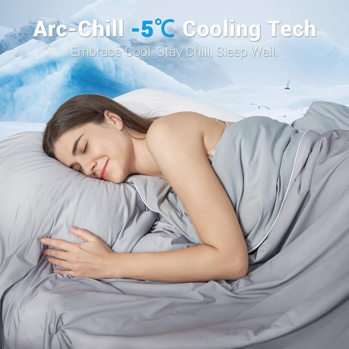 Літня ковдра Elegear з охолоджуючими волокнами Arc-Chill, 150x200 см, колір Градієнт Сірий, Антиалергенний, Супер М'який