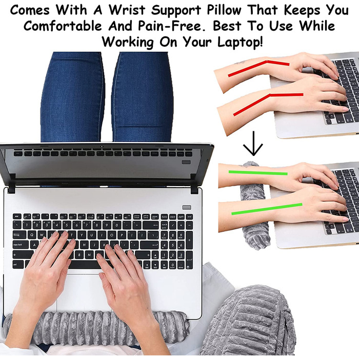 Подушка-мішок Homie з підставкою для зап'ястя, підлокітниками та спинкою для відпочинку, читання, роботи за ноутбуком та перегляду телевізора (біла)