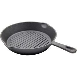 Чавунна сковорода-гриль SANTOS ø25 см-чавунна сковорода з ручкою-гасіння , смаження, приготування на грилі, випічка-кругла чавунна сковорода -