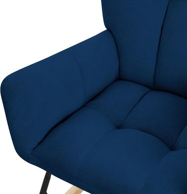 Крісло-гойдалка ML-Design з оббивкою під фліс, дерев'яні полози, блакитне. Крісло для відпочинку в вітальню, спальню або на балкон