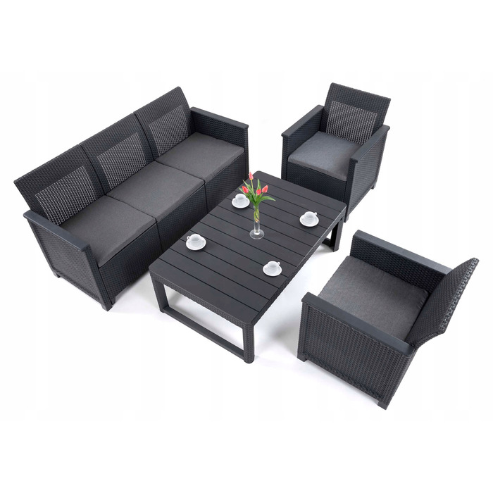 Комплект садових меблів Keter з пластику, сірий, 4 предмети