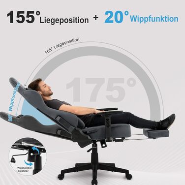 Ігровий крісло Symino з латексним сидінням, 300 кг, підтримка попереку та підголовник