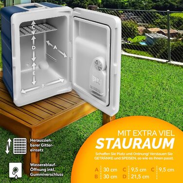 Автомобільний холодильник Tillvex електричний 40л на колесах: охолодження та підігрів, 230V/12V, ECO-режим (Синій)