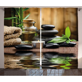 Рустикальна штора, дзен-масаж, 280х225 см, білий/чорний/коричневий