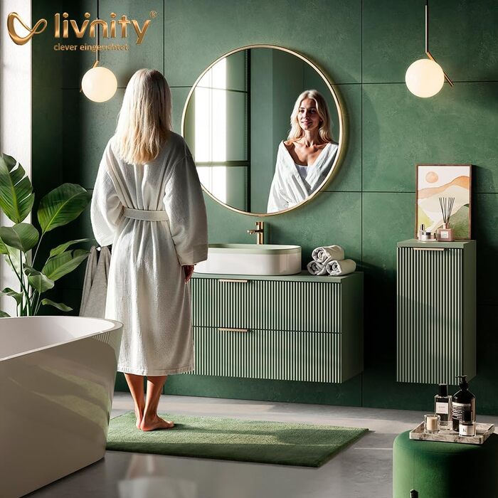 Дзеркало для ванної кімнати Livinity Timavo з полицею, білий, 60 x 67 см