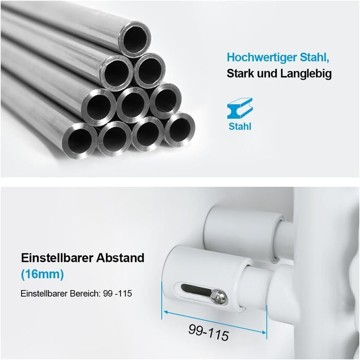 Електричний рушникосушарний радіатор Heilmetz Badheizkörper з плоским дизайном, білий, 400x1176 мм, 494W