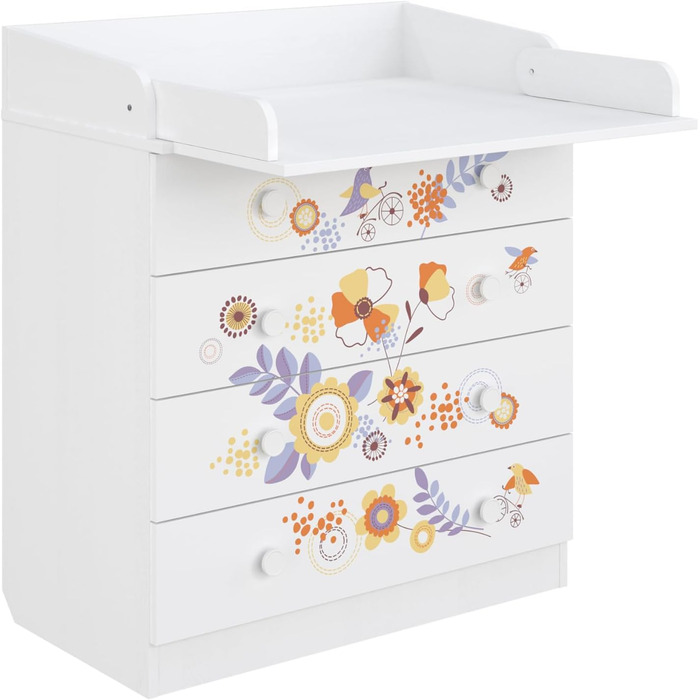 Комод-пеленальник Shefa Kids 800 білий - якісний комод з пеленальним столиком для дитячої кімнати