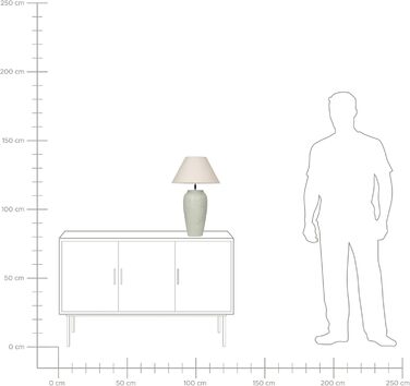 Настільна лампа Beliani з керамічним цоколем у формі вази, білий абажур, регульований вимикач