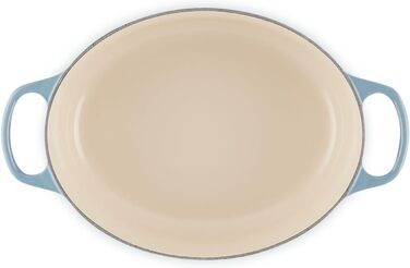 Le Creuset Signature Чавунна сковорода-жаровня з кришкою, овальна, 31 см, 8.9 л, для всіх типів плит, включаючи індукцію, колір Kirschrot