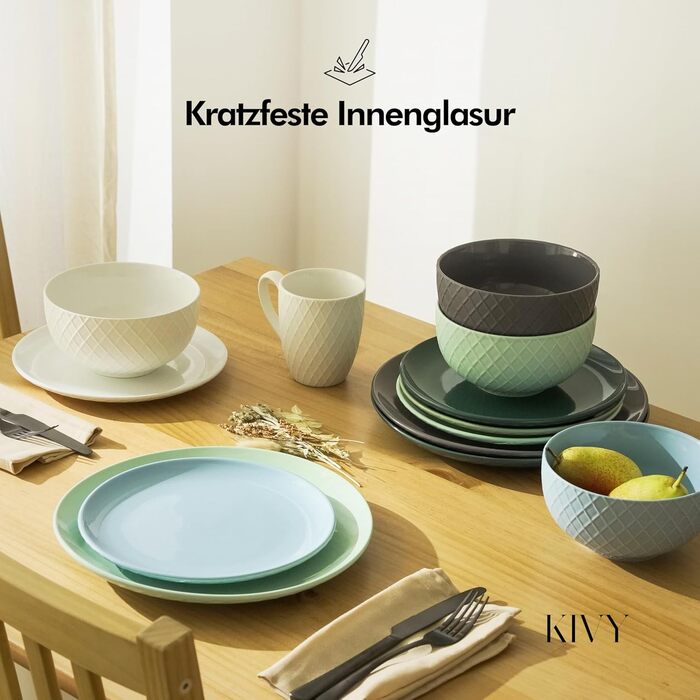 Набір чашок KIVY Tassen Set 6 шт. по 400 мл: великі чашки для кави та чаю, керамічні, кольорові, сучасний дизайн