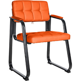 Крісло CLP Canada - м'яке крісло з штучною шкірою, чорний металевий каркас, колір: помаранчевий