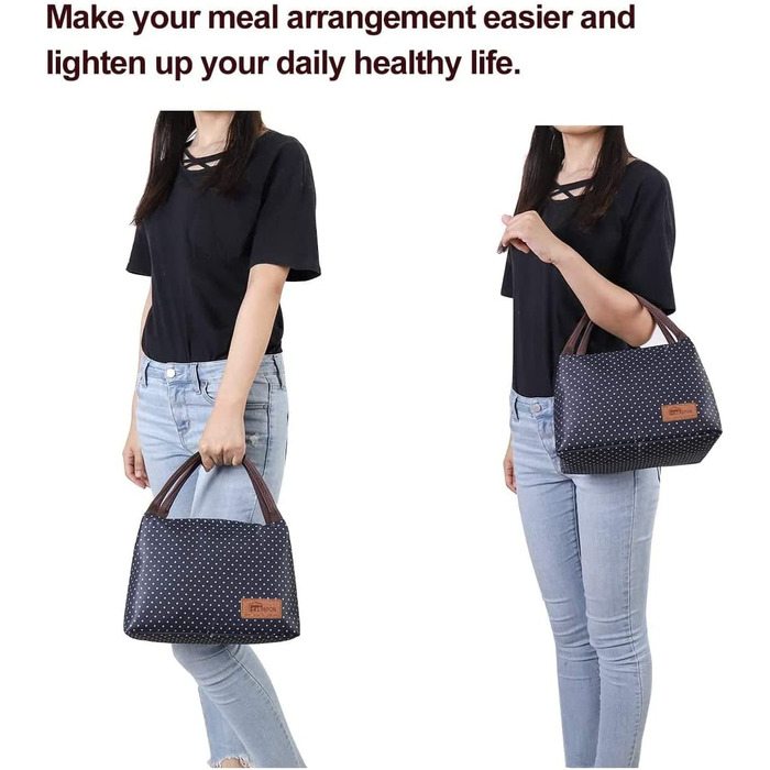 Домашня сумка для сніданку сумка для ланчу симпатична сумка для ланч-боксів Водонепроникна тканинна складна сумка для пікніка для жінок