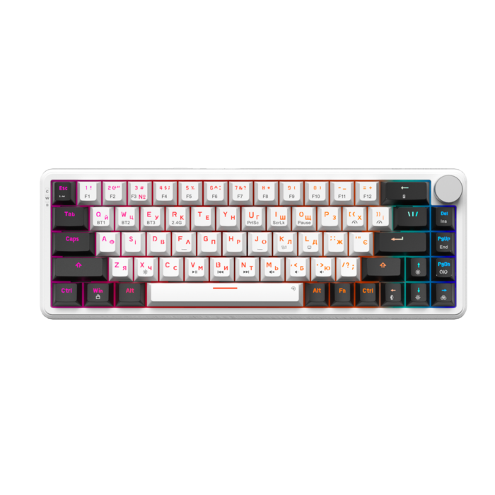 Бездротова механічна клавіатура GamePro Asgard Valhalla  (MK210W Pro) 65% QLAB orange switches