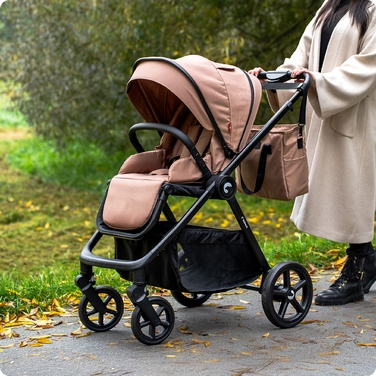 Дитячий прогулянковий візок Kidnort Älskar, чорний, алюмінієвий, до 22 кг, складаний