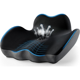 Подушка для сидіння Haarkalo Premium з Memory Foam XL - 2024 року, для офісних та домашніх крісел, зняття болю в попереку, сідницях та куприку, розмір 20*16.8*5.8 см