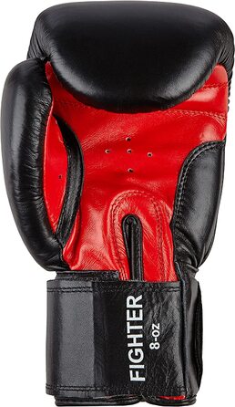 Боксерські рукавички Benlee зі шкіри Fighter Black / Red на 16 унцій одномісні
