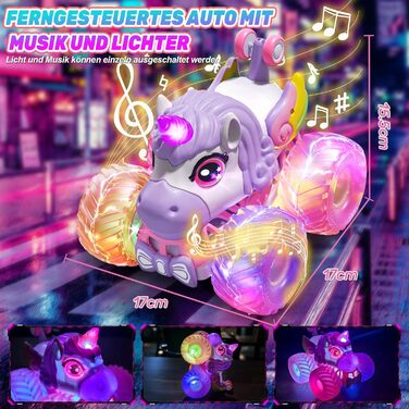 RC Monstertruck 1:20 2.4GHz, рожевий - Динозавр на радіокеруванні 20 км/год, з підйомом, обертанням 360°, LED підсвіткою та музикою для хлопчиків та дівчаток від 3 років