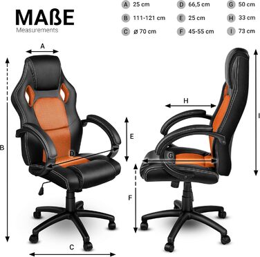 Офісне крісло TRESKO Racing Executive Chair, 14 кольорів, м'які підлокітники, кулісний механізм, протестовано SGS