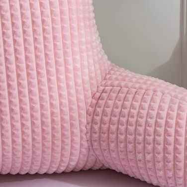 Лежанка-подушка Lesekissen A Nice Night, велика, для дорослих та дітей, з підлокітниками, підтримка спини для сну та відпочинку в ліжку/на дивані, вафельна текстура, стереоскопічний дизайн (Рожева, велика)