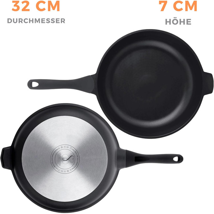 Сковорода-гриль Stone&Stone 28x28 см | Професійна сковорода для стейків | Німецьке антипригарне покриття GREBLON C3+ без PFOA | Знімна ручка | Підходить для індукції, газу та духовки | Для приготування барбекю з щипцями (32 см)