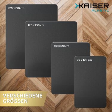 Захисна килимок для офісного крісла Kaiser Bodenschutzmatte, 120 x 130 см, чорний, Made in Germany