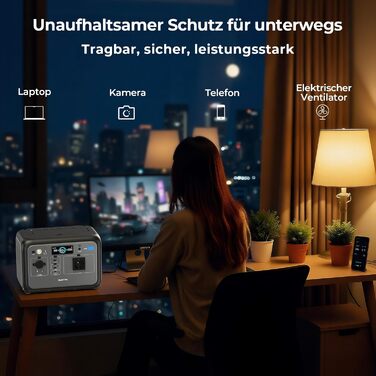 Портативна електростанція OUKITEL 800W з сонярним генератором та акумулятором LiFePO4 512Wh, 1600W пікова потужність, USB A/C виходи, швидка зарядка, 6 кг для кемпінгу, подорожей та активного відпочинку (P800+100W)