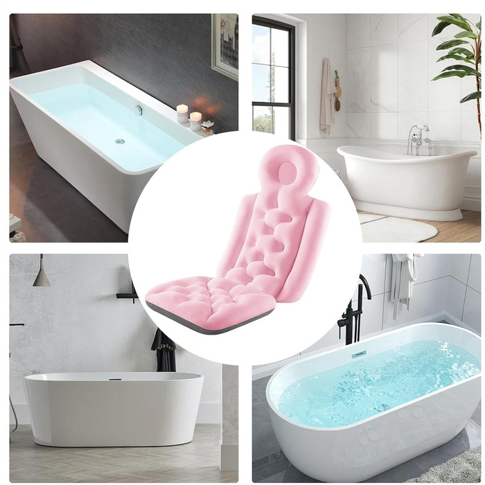 М'який килимок для ванни, м'яке подушкове покриття для ванни, килимок для ванни на все тіло, товстий килимок для ванни, килимок для ванни з еластичним кріпленням