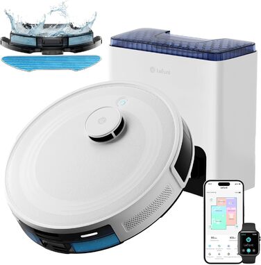 Робот-пилосос LEFANT M2Plus з функцією миття підлоги, 6000Pa, станція самостійної очистки, LiDAR-навігація, ідеальний для видалення шерсті тварин