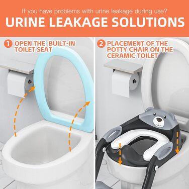 Дитячий унітаз-сходи SKYROKU 2-в-1 з сидінням для туалету, 2-7 років, до 90 кг, PP (без BPA), 5 сходинок, чорний